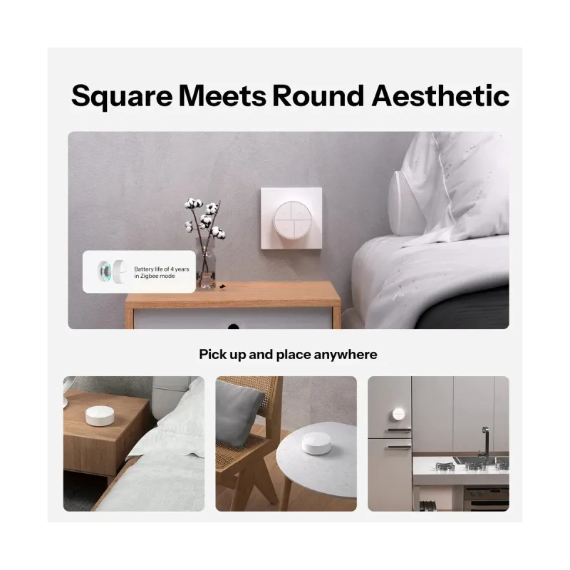 SONOFF SNZB-01M Orb 4-In-1 - Interrupteur de scène sans fil Zigbee 3.0 4 boutons