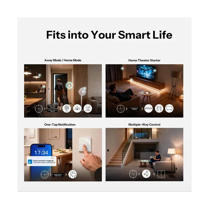 SONOFF SNZB-01M Orb 4-In-1 - Interrupteur de scène sans fil Zigbee 3.0 4 boutons