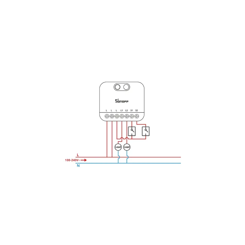 SONOFF MINI-2GS MINI DUO - Matter Wi-Fi Dual Channel Smart Switch 16A
