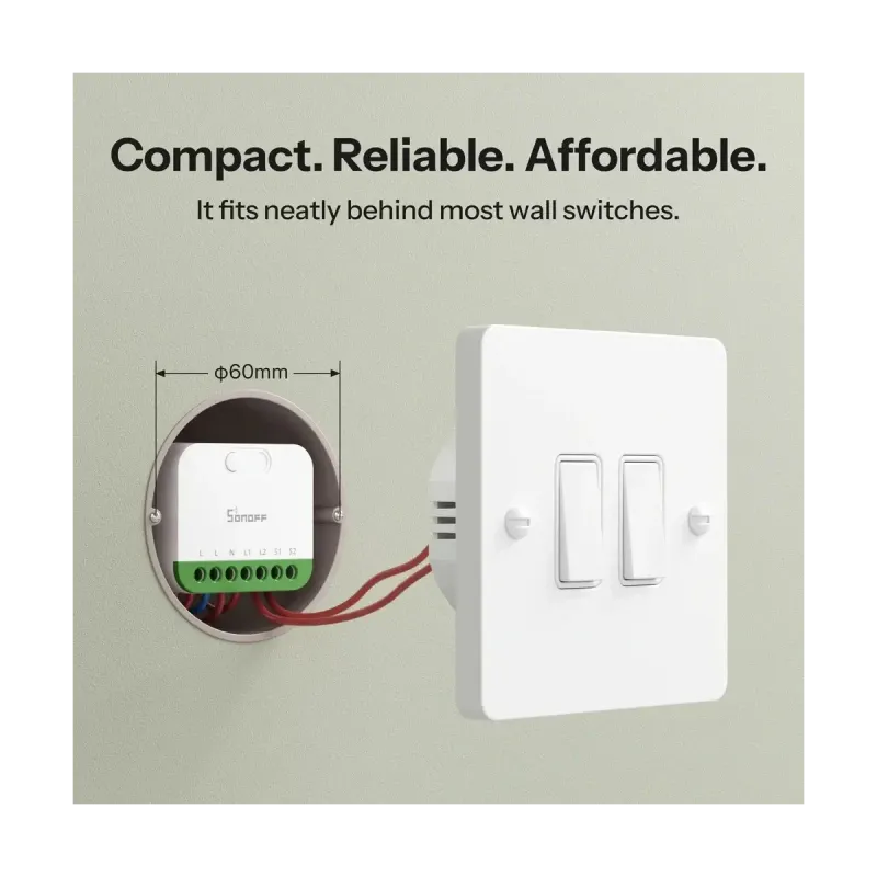 SONOFF MINI-2GS MINI DUO - Interruttore connesso doppio canale Matter Wi-Fi 16A