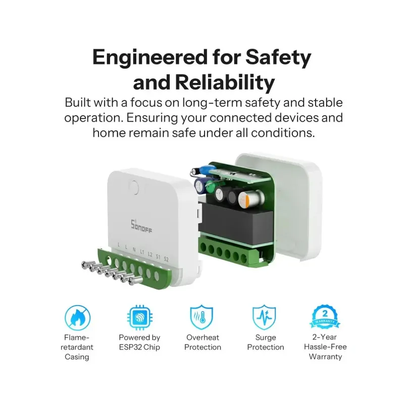 SONOFF MINI-2GS MINI DUO - Interrupteur connecté double canal Matter Wi-Fi 16A