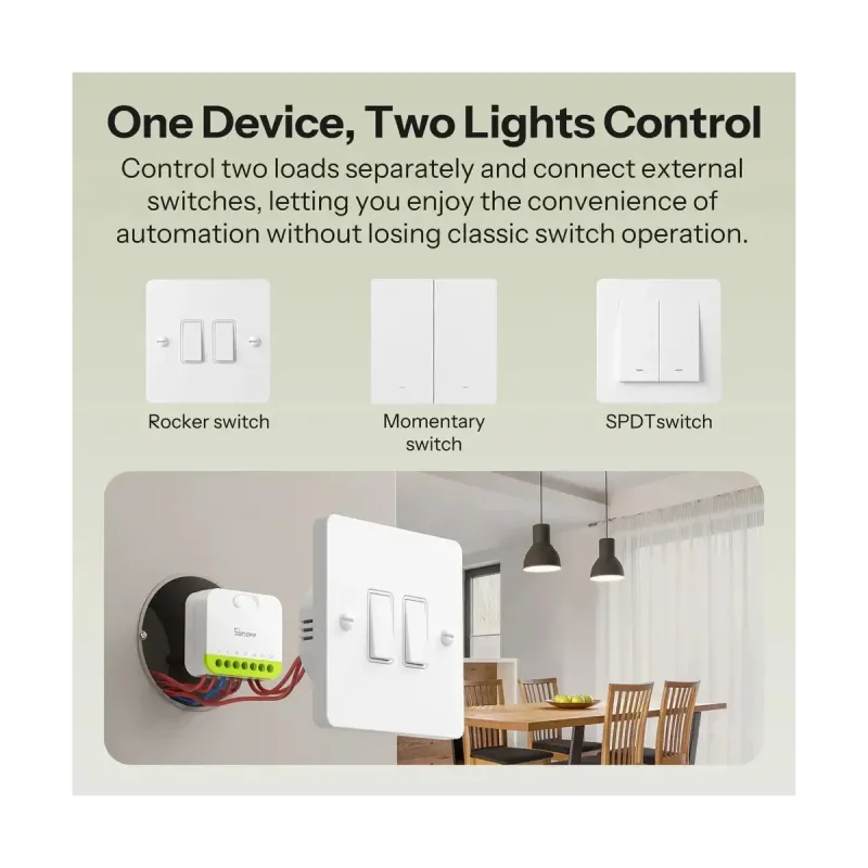 SONOFF MINI-ZB2GS MINI DUO - Zigbee 3.0 Doppelkanal-Schalter 16A