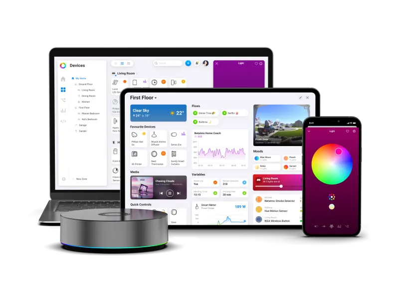 Homey Pro (2026) - Universal Smart Home Hub 4GB RAM Zigbee Z-Wave Matter Thread Wi-Fi