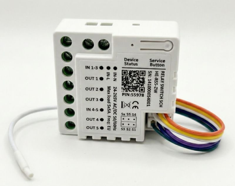 HELTUN HE-RS5-ZW - Z-Wave Relay Module 5 Channels 5x5A