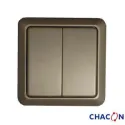 Interrupteur mural sans fil double(Bronze) Chacon