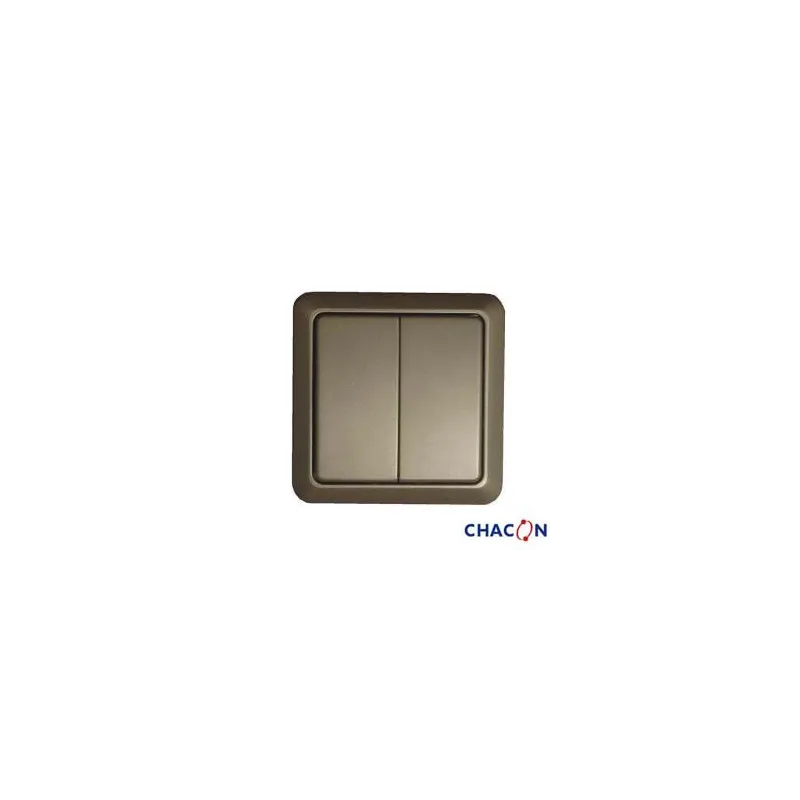 Interrupteur mural sans fil double(Bronze) Chacon