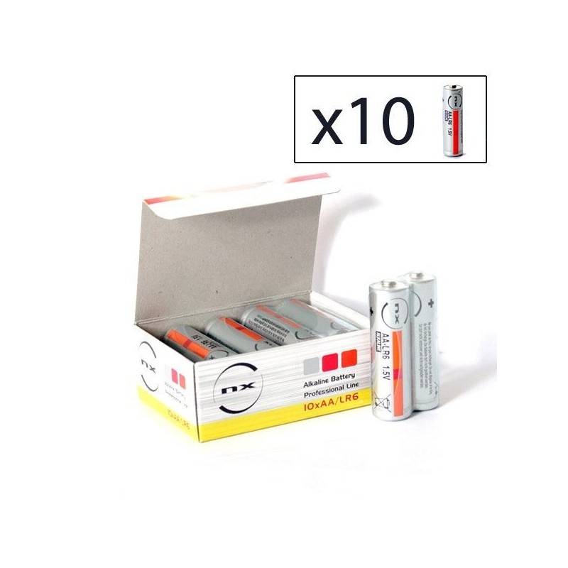 Enix - Boite 10 piles Alcaline AA NX 1,5V 3.4Ah