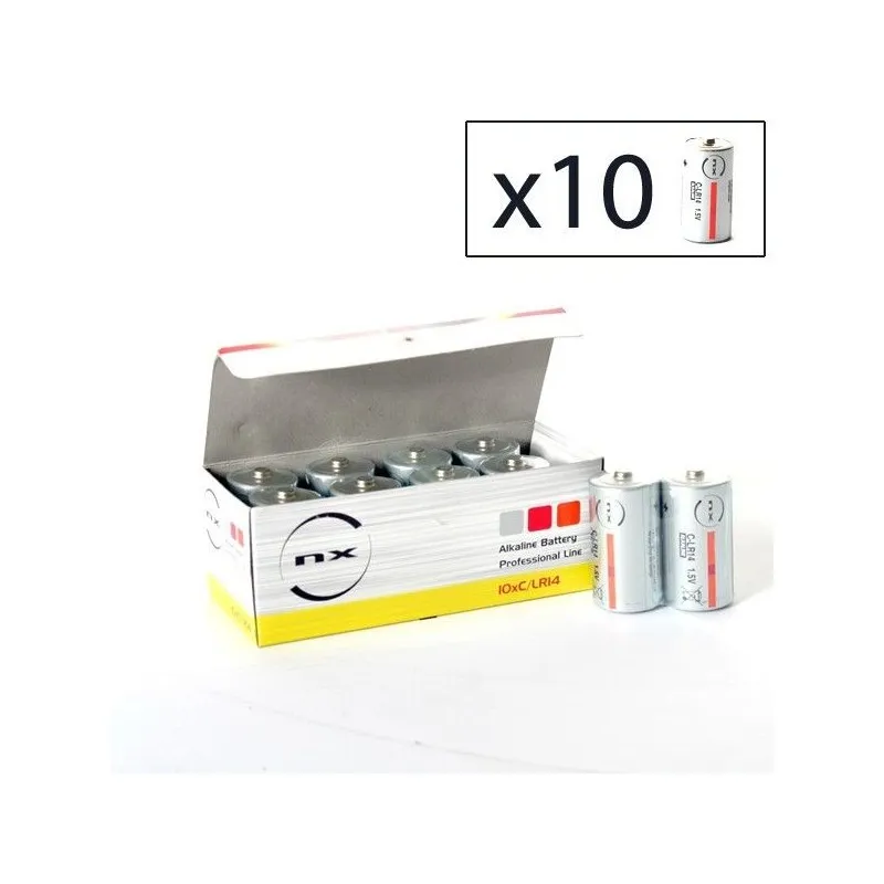 Enix - Boite 10 piles Alcaline LR14 NX 1,5V 9,3Ah
