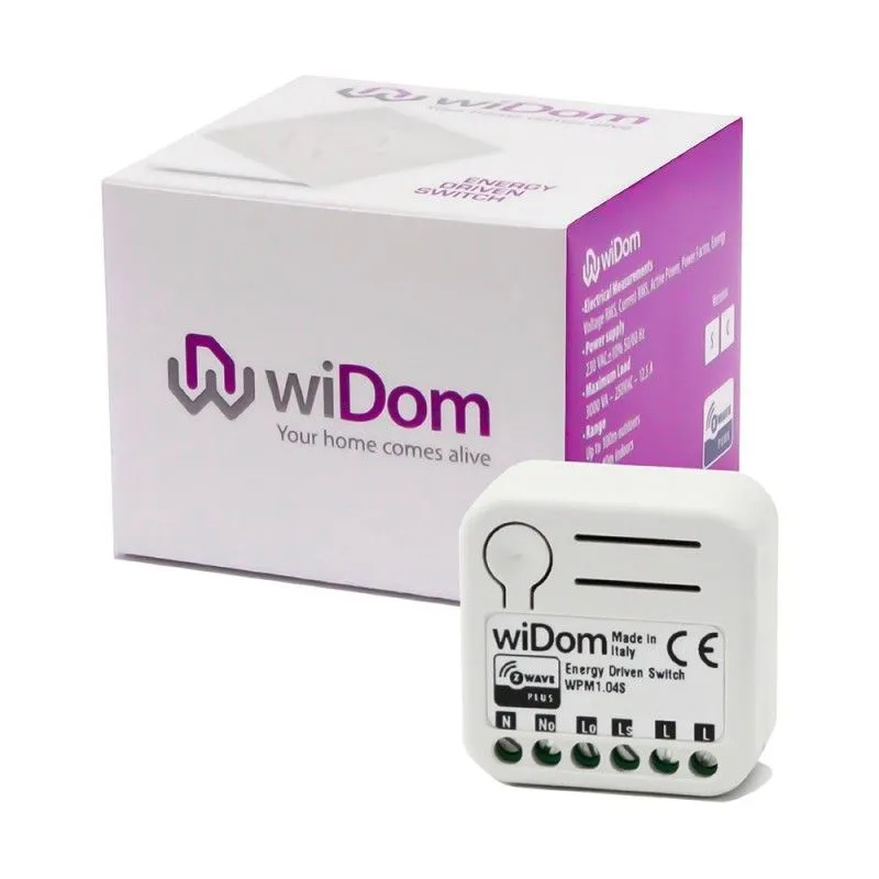 WiDom - Mikromodul 1-Relais-Schalter und Zähler Z-Wave+ (Energy Driven Switch version S)