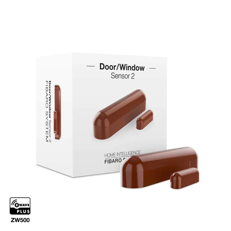 FIBARO - Capteur d'ouverture Z-Wave+ Marron (FIBARO Door/Window Sensor 2)