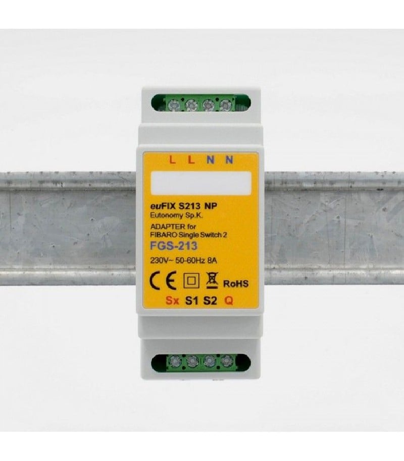 Eutonomy - Adapter euFIX DIN für Fibaro FGS-213 / FGBHS-213 (ohne Mikroschalter)
