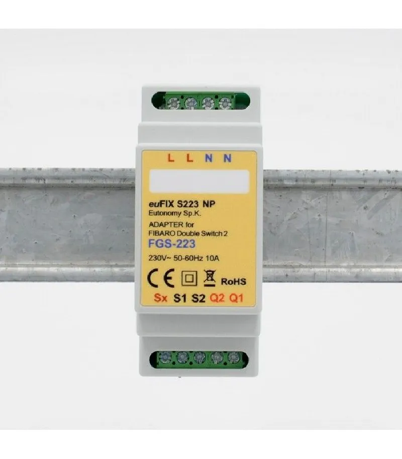 Eutonomy - Adaptater euFIX DIN for Fibaro FGS-223 (without push-buttons)