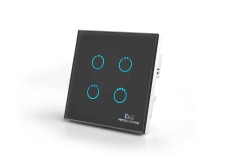 MCO Home - Touch Panel Z-Wave+ 4 Buttons, Black (MH-S314B-5)
