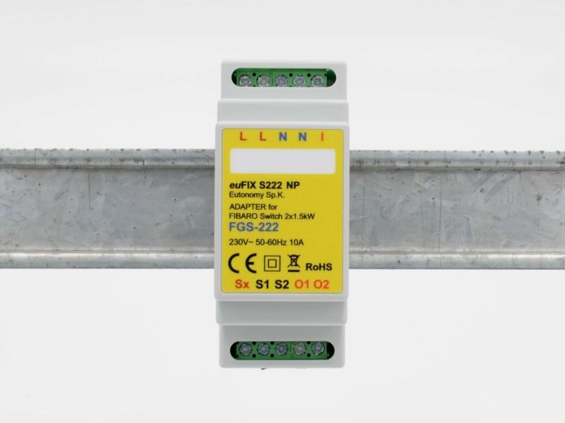 Eutonomy - Adaptater euFIX DIN for Fibaro FGS-222 (without push-buttons)