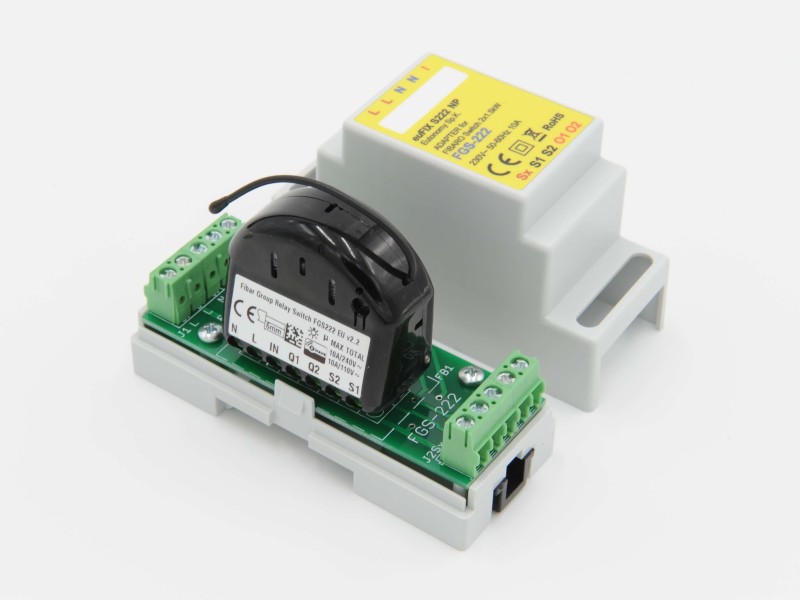 Eutonomy - Adaptater euFIX DIN per Fibaro FGS-222 (senza pulsanti)