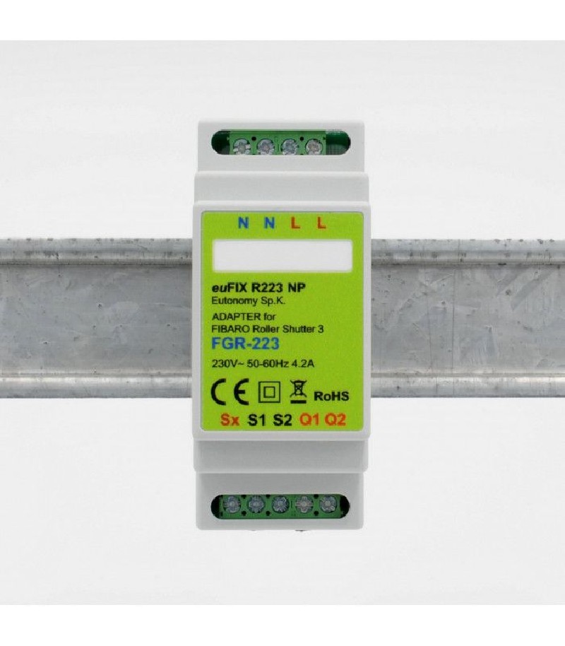 Eutonomy - Adapter euFIX DIN für Fibaro FGR-223 (ohne Mikroschalter)