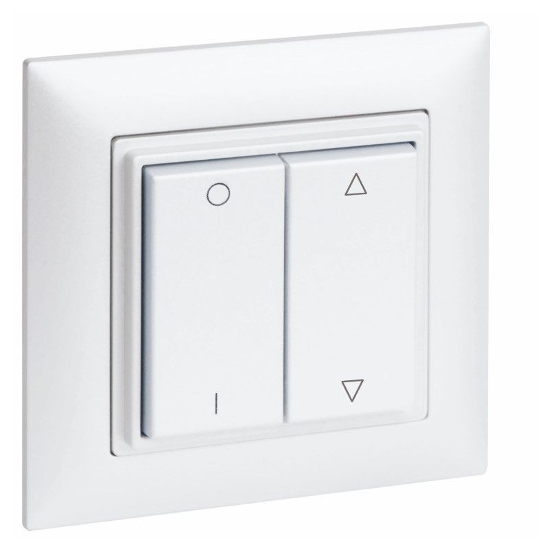 OMNIO - Wall mounted transmitter 4-channels WS-CH-102 (pure white with marking"0-1" and arrow upwards/downwards)