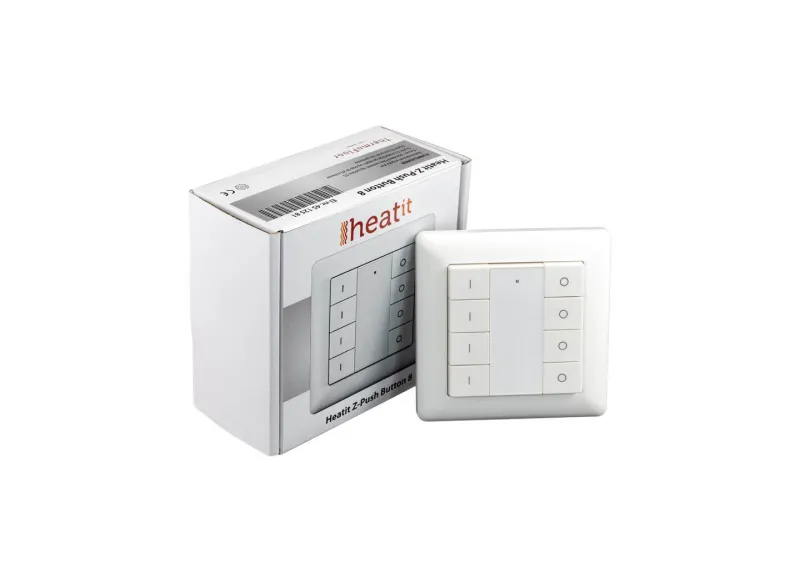 Thermofloor - Schalter mit 8 Tasten Heatit Z-Push Button Z-Wave+, weiss
