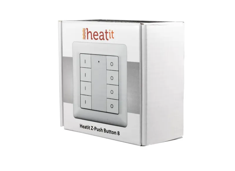 Thermofloor - Schalter mit 8 Tasten Heatit Z-Push Button Z-Wave+, weiss