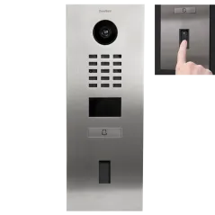Doorbird – Vernetzter Video-Portier D2101FV – 1 Klingel mit Lesegerät für RFID-Badges und 1 Einheit Vorbereitet für ekey Fingera