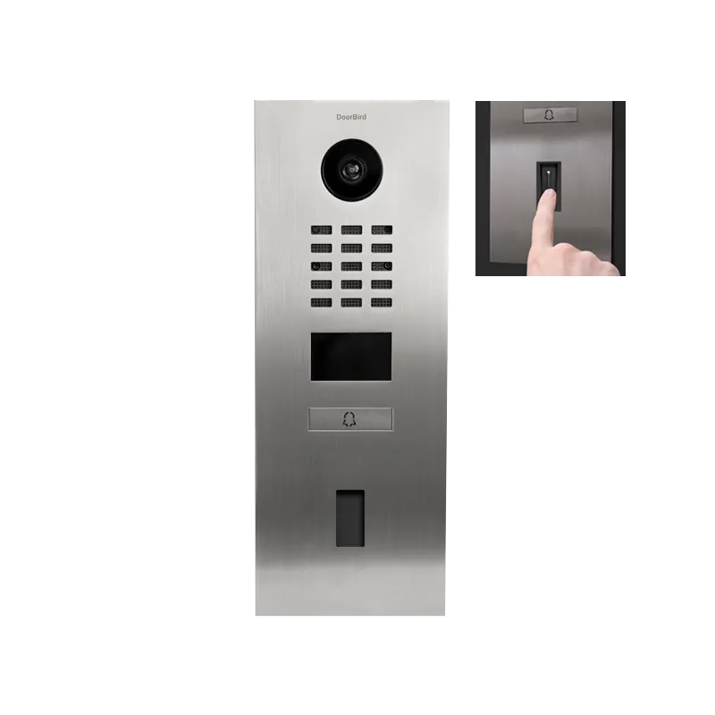 Doorbird – Vernetzter Video-Portier D2101FV – 1 Klingel mit Lesegerät für RFID-Badges und 1 Einheit Vorbereitet für ekey Fingera