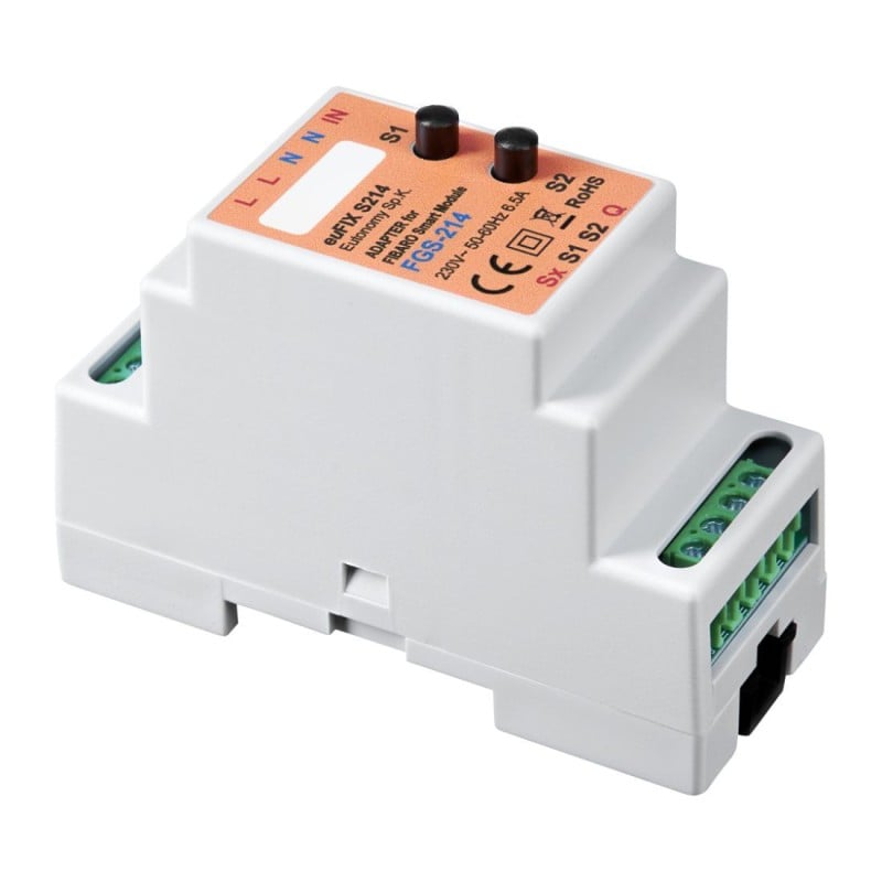 Eutonomy - Adaptater euFIX DIN for Fibaro FGS-214 (with push-buttons)