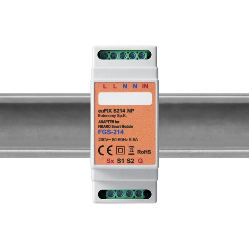 Eutonomy - Adaptater euFIX DIN for Fibaro FGS-214 (without push-buttons)