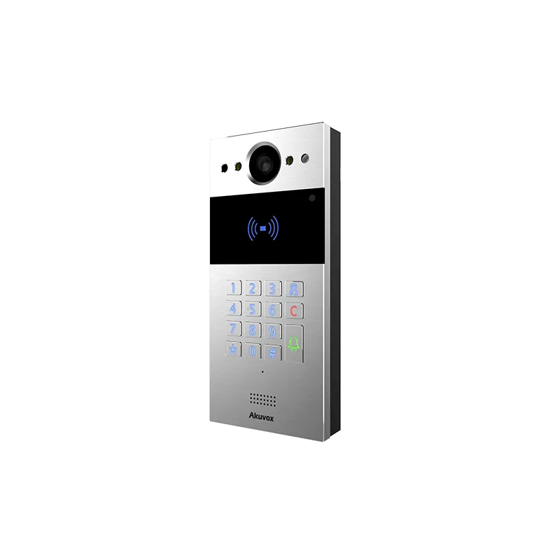 Akuvox - IP Video Türsprechenanlage R20K – 1 Klingel mit Lesegerät für RFID-Badges, NFC - Keypad Modul - In-Wall Edition