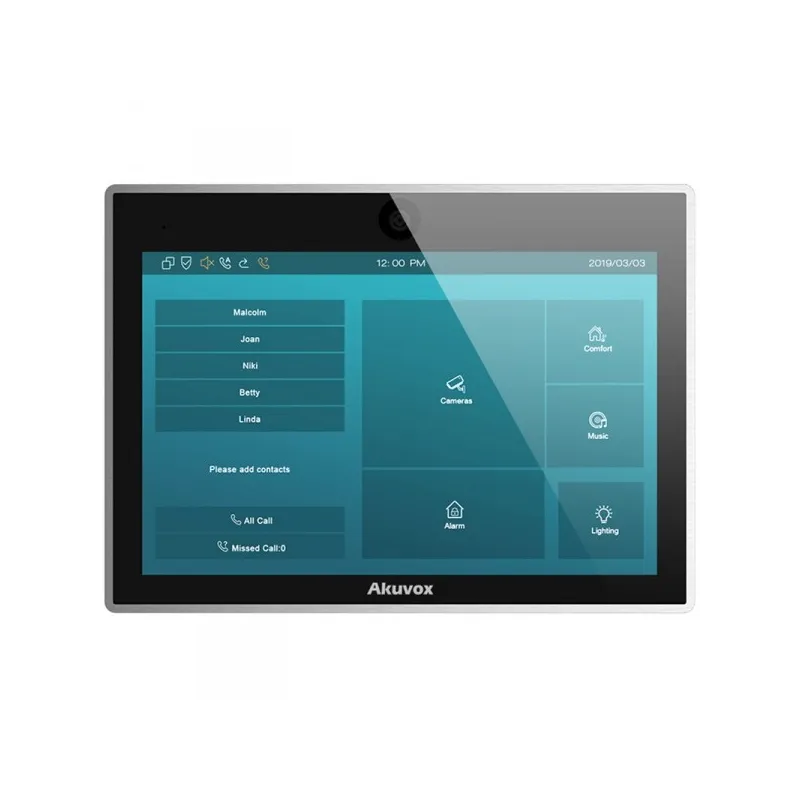 Akuvox - Console interna SIP con schermo tattile da 10", Wifi  e Bluetooth,  Telecamera 1MP (versione Android) Akuvox IT83A