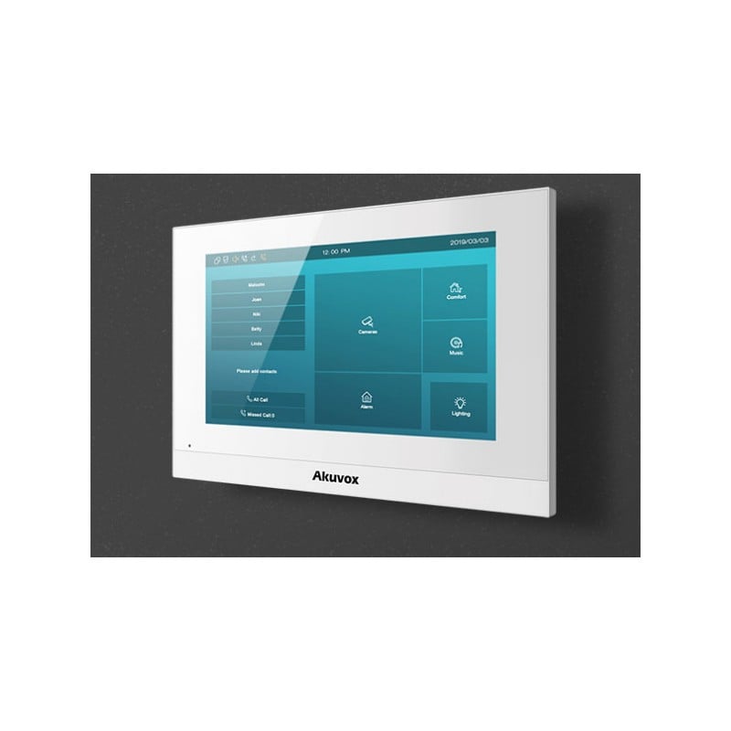 Akuvox - Console interna SIP con schermo tattile da 7", Wifi and Bluetooth (versione Android) Akuvox C315W - Bianco