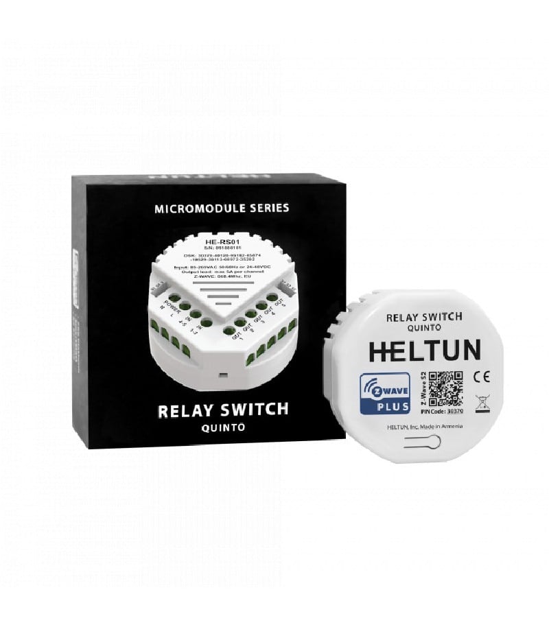 Heltun - Modulo di commutazione Quinto (5 canali) Z-Wave+ 700