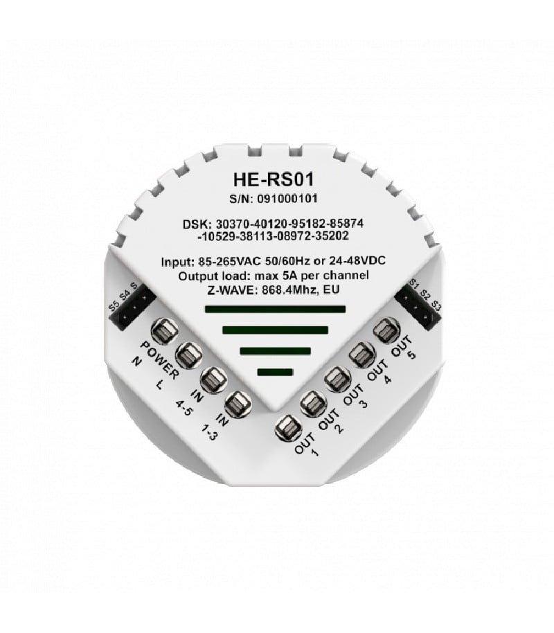 Heltun - Modulo di commutazione Quinto (5 canali) Z-Wave+ 700