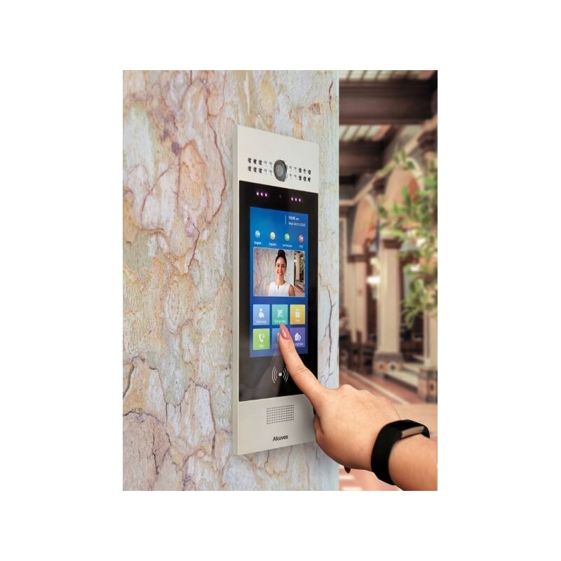 Akuvox - R29C Multi-Tenant-IP-Video-Türsprechanlage mit 4G LTE, Gesichtserkennung, QR-Code, BLE, 7"-Touchscreen.