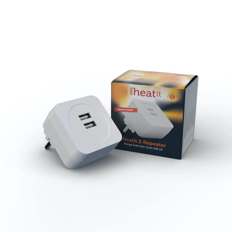Heatit Controls - Ripetitore di segnale Z-Wave+ con porte USB (Heatit Z-Repeater)