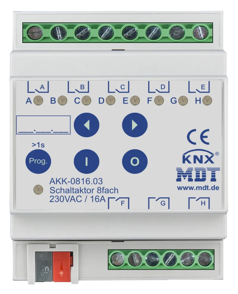 MDT - Interruttore attuatore 8-fold, 4SU MDRC, 230VAC, 16A