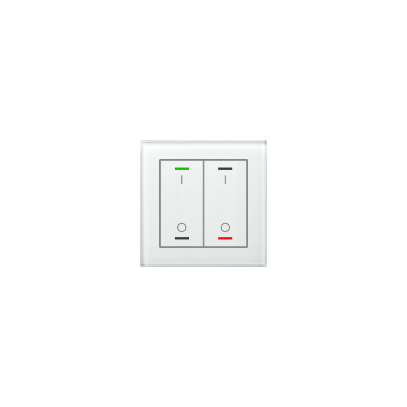 MDT - Pulsante di vetro II Lite, 2 volte, bianco, versione NEUTRAL