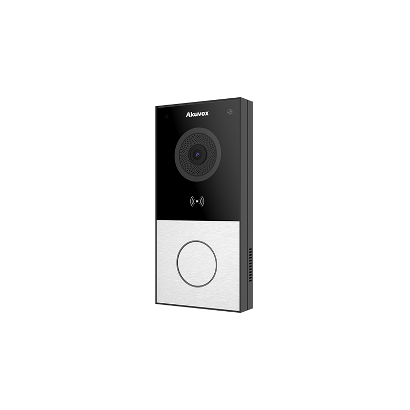 Akuvox - Compact video door phone IP E12W - 1 doorbell with RFID and WiFi badge reader - surface mount