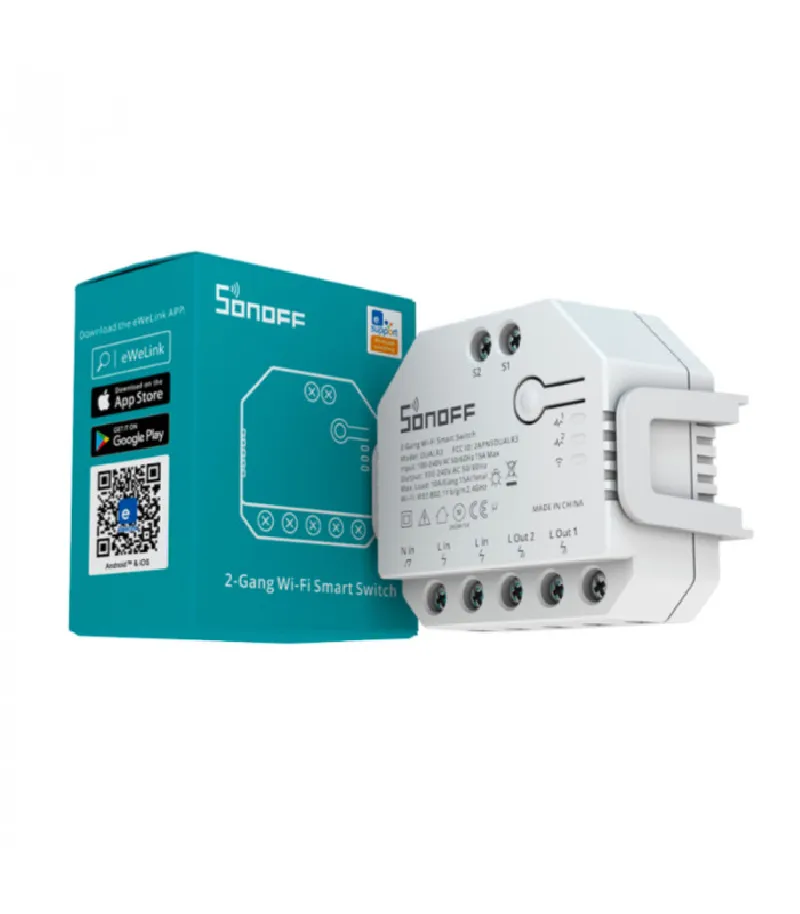 SONOFF - Interruttore intelligente WIFI a 2 canali + monitoraggio del consumo