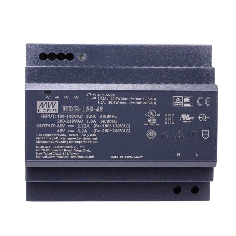 Mean Well - Alimentatore 48v/3.2A 150W formato guida DIN