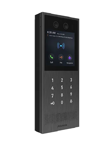 Akuvox - Vandal-resistant SIP X912S video doorman, numeric keypad, facial recognition, Bluetooth, RFID and QR code