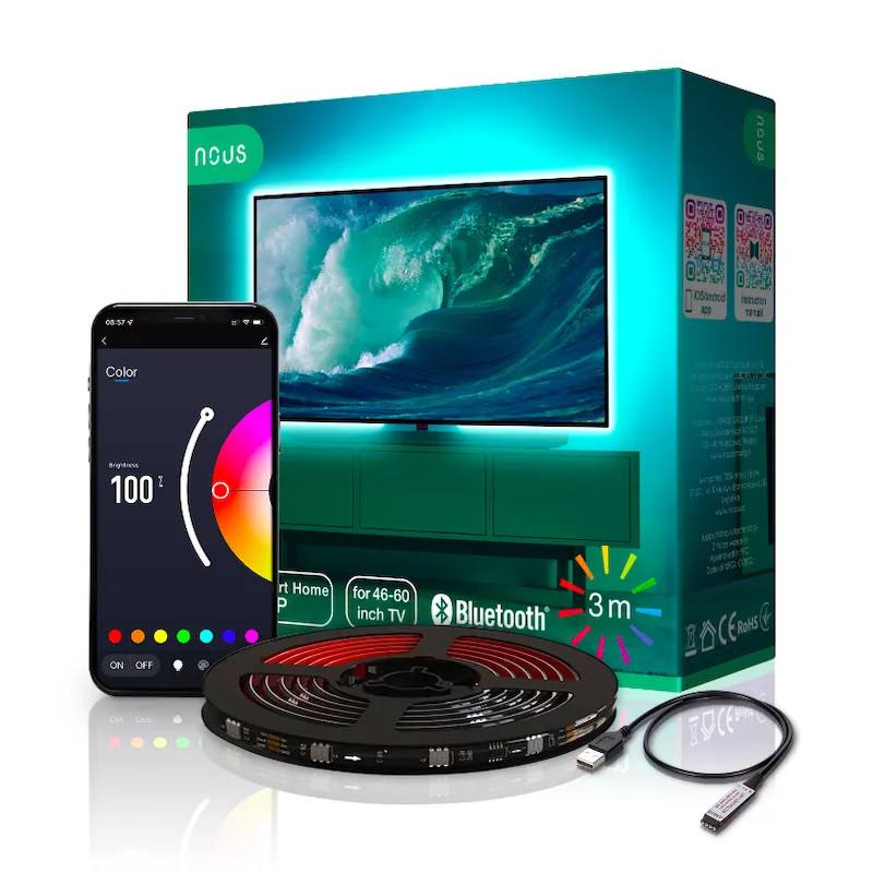 NOUS - Ruban de LED connecté RGB Bluetooth pour TV (3m)