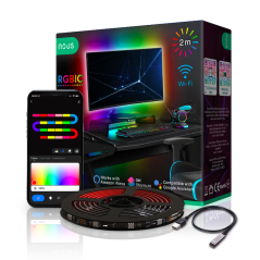 NOUS - Nastro LED RGB+IC WIFI per computer (2 m)