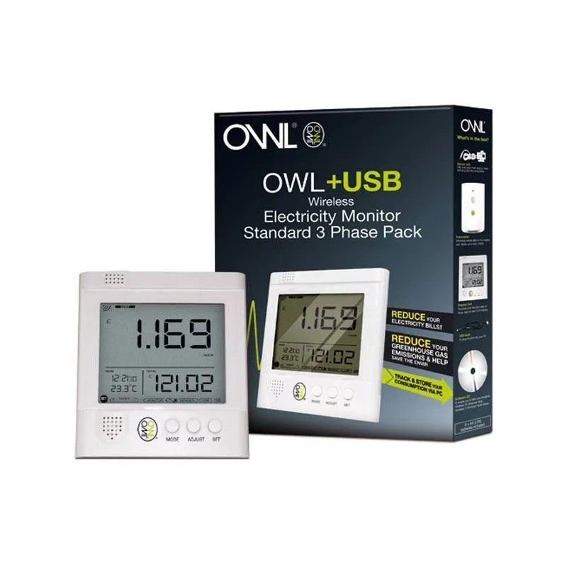OWL + USB - Registratore di consumo CM160 (confezione 3 pinze misura standard)