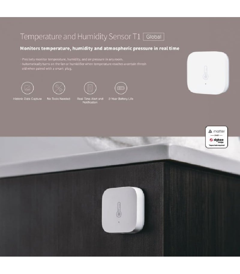 Aqara - Zigbee 3.0 Temperature and humidity sensor T1