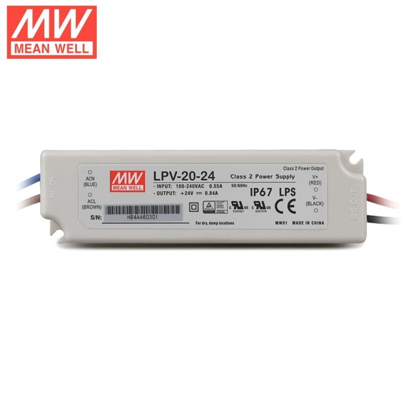 Mean Well - Alimentation 24V/0.84A| LPV-20-24