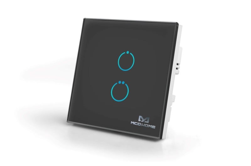 MCO Home - Touch Panel Z-Wave 2 Buttons, Black (MH-S412B)
