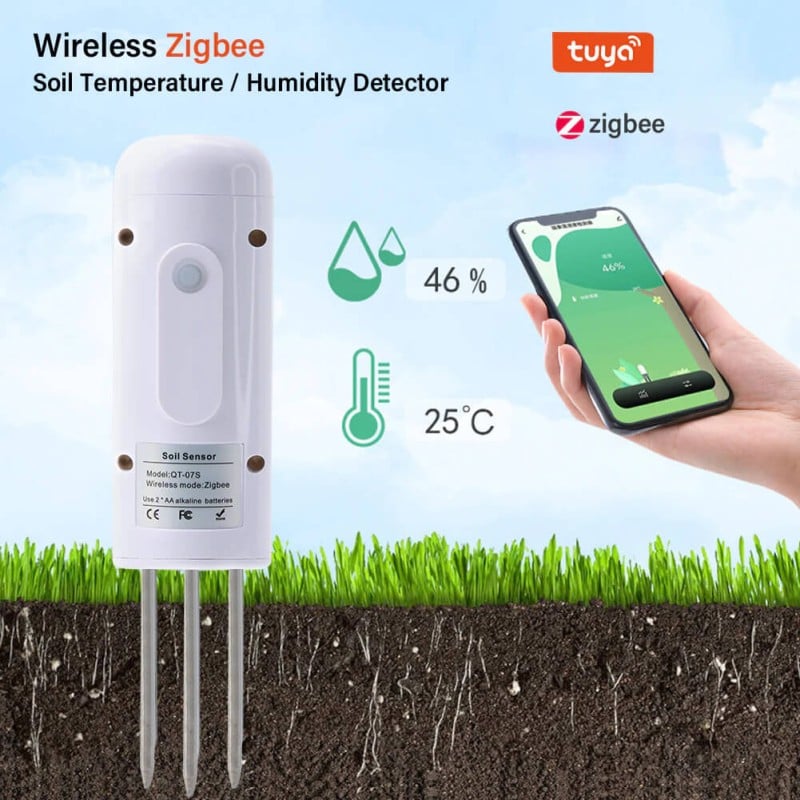 IHOMECAM - Sensore del terreno Zigbee (temperatura e umidità) per giardini e piante
