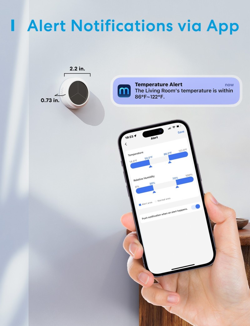 Meross - Intelligenter Temperatur- und Luftfeuchtigkeitssensor (mit Hub)