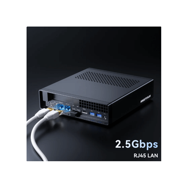 Minisforum - Mini PC MS-01 Barebone mit Intel Core i9-12900H,vPro Enterprise Support,2x10Gbps SFP+LAN/2x2.5G RJ45/2xUSB4/HDIM/16